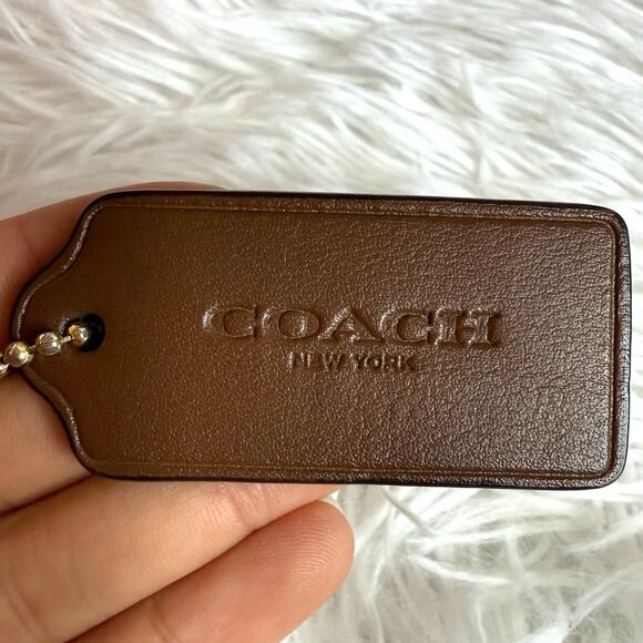 2" COACH Brown Fob Bag Charm Hang tag Hangtag - Picture 1 of 2